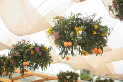 Ceiling and Floral detail — Brunch decor — Alila Diwa Goa
